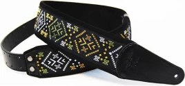 FIDEL FL22009E орнамент чёрный / чёрный - Ремень для гитары