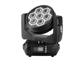 FO-710E Вращающаяся голова Wash, RGBW, LED 7х10Вт+60х0.2Вт, LFocus