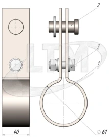 XLINE· ХШ-61 Хомут штанкетный в комплекте с пальцами