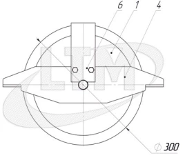 XLINE· БКО-4-300 Блок канатный обводной диаметром 300 мм на 4 каната стальных и 1 пеньковый канат