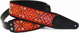 FIDEL FL22007E орнамент алый / чёрный - Ремень для гитары