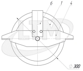 XLINE· БК-4-300 Блок канатный диаметром 300 мм 4 ручьевой