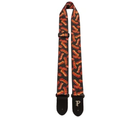 Perri's LPCP-7203 - Ремень для гитары, Серия: Kids Wanna Have Fun, Материал: полиэстер, Рисунок: бекон, Ширина ремня: 5 см, Длина: 86 - 129 см