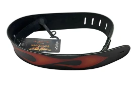 PERRI'S P25VK-1269 - кожаный ремень (2,5') для гитары (Vulture Culture - красное пламя)