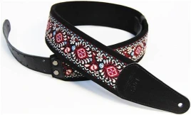 FIDEL FL22020E орнамент белый / чёрный - Ремень для гитары