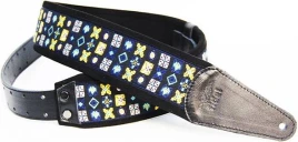 FIDEL FL22015E орнамент квадраты желт.-гол./ чёрный - Ремень для гитары