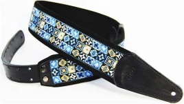 FIDEL FL22013E орнамент квадраты гол./ чёрный - Ремень для гитары