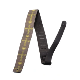 PERRI'S P25V-1515 - кожаный ремень, серия High Resolution Imaging, 'Green Crosses And Hearts'