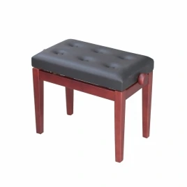 TEMPO Turris 151/MM - банкетка дерево с регул. высоты, кожзам, пуговицы, цвет:красное дерево