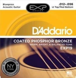 Струны для акустической гитары D'addario EXP19 12-56