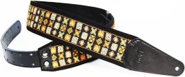 FIDEL FL22014E орнамент квадраты желт./ чёрный - Ремень для гитары