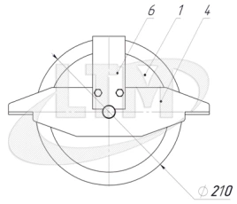 XLINE· БК-3-210 Блок канатный диаметром 210 мм 3 ручьевой