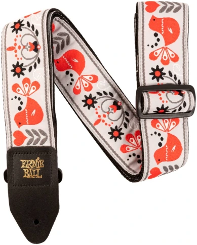 ERNIE BALL 4689 Jacquard Red Bird Winter - Ремень для гитары фото 1