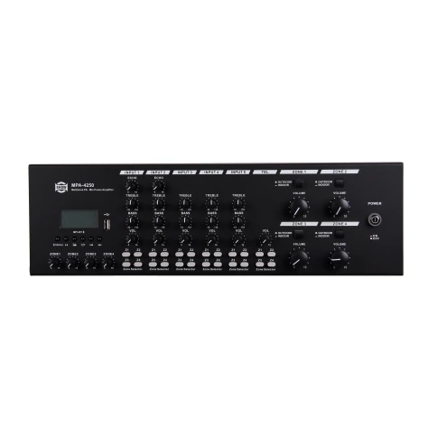 SHOW MPA-4250 - четырехзонная трансляционная система, 4х250Вт, 70/100 В, 4Ома, MP3/Bluetooth фото 2