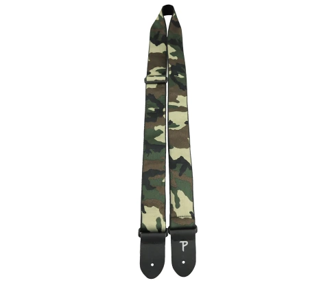 Perri's TWS-7029 - Ремень для гитары, Серия JACQUARD, Материал: жаккард, с кожаными концами, Рисунок: камуфляж, Цвет: камуфляж, Ширина ремня: 5 см, Дл фото 1