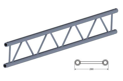 INVOLIGHT IFX29-250 - ферма плоская, прямая, 2.5 м, 290 мм, труба 50 мм фото 2