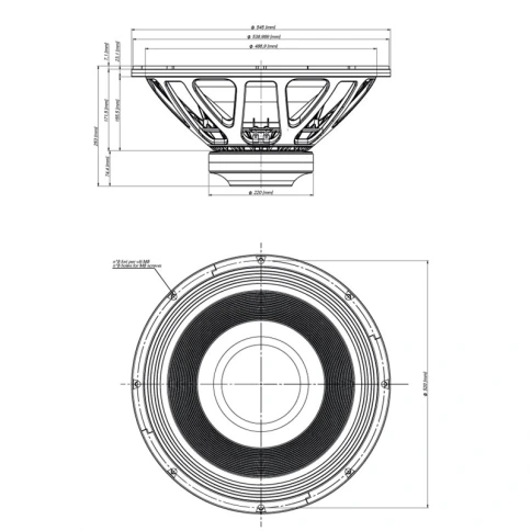 EIGHTEEN SOUND 21LW2500/4 - 21' динамик с расширенным НЧ, 4 Ом, 1600 Вт AES, 95dB, 30-1000 Гц фото 4