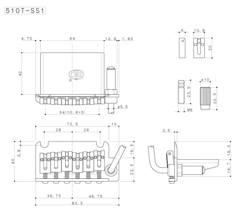 Тремоло Gotoh 510T-SS1 CK фото 2