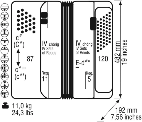 WELTMEISTER Romance 874-87/120/IV/11/5 BK - Баян фото 6