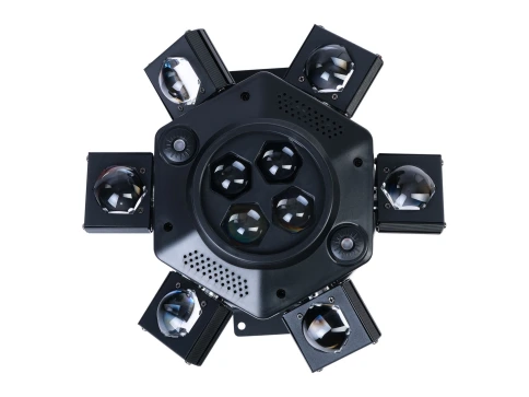 ML6A Моторизированный прожектор смены цвета (колорчэнджер) паук, RGWB, 10х10Вт+лазер, Bi Ray фото 2
