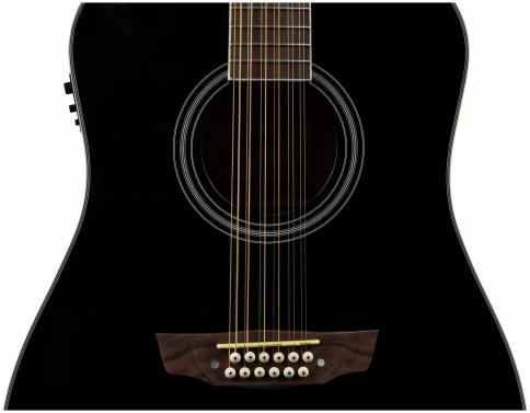FLIGHT D-200/12 EQ BK - Гитара электроакустическая 12-струнная фото 2