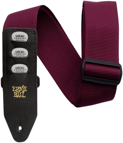 ERNIE BALL 4688 Pickholder Burgundy - Ремень для гитары фото 1