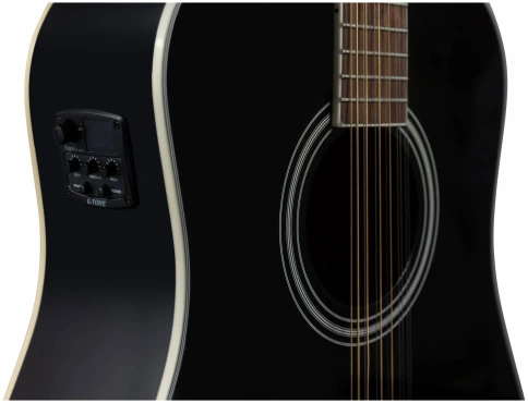 FLIGHT D-200/12 EQ BK - Гитара электроакустическая 12-струнная фото 3