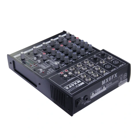 INVOTONE MX6FX - микшерный пульт 2 микрофонных входа XLR и балансный Jack, 2 стерео входа фото 2