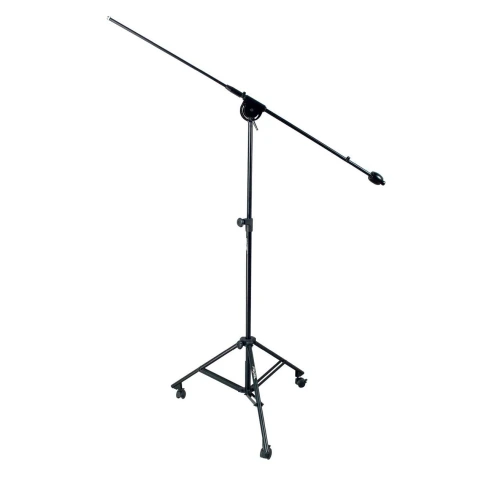 PROEL PRO400 BK - профессиональная микрофонная стойка, тренога, телескопический журавль, на колёсах фото 1