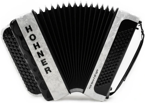 HOHNER Fun Nova II 80 light white perloid celluloid (B-Stepped) - Баян фото 1