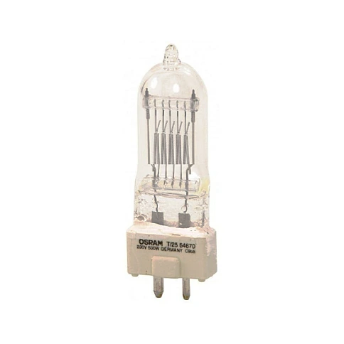 OSRAM 64670 T/25 - лампа галоген. 230 В/500 Вт, GY9,5 < 300 час. фото 1