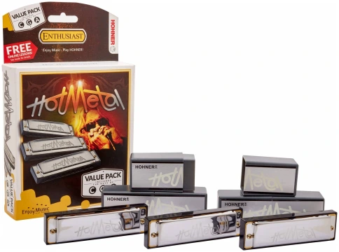 HOHNER Hot Metal CGA - Губные гармошки (набор) диатоническая фото 1