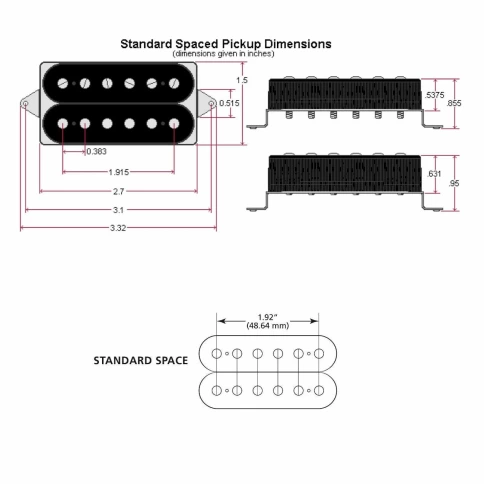 DiMarzio DP212BK EJ Custom Bridge звукосниматель, хамбакер, чёрный фото 2