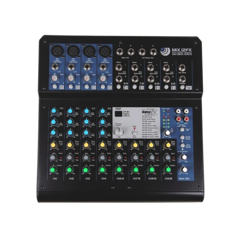 INVOTONE MiX .12FX - микшерный пульт, 4 микрофонных входа, 4 стереовхода TRS, 3-х полосный эквалайзе фото 2