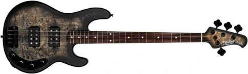 STERLING StingRay HH Poplar Burl Top Trans Black - Бас-гитара 4 струны фото 1