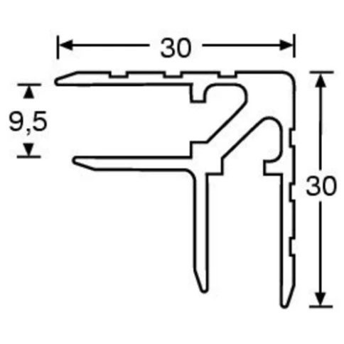 ADAM HALL 6107 - профиль угловой алюминиевый 30х30 мм (паз 9,5 мм), длина 4 м (цена за 1 м) фото 2