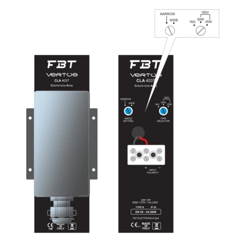 FBT VERTUS CLA 403TW - пассивная акустическая система для наружной инсталляции, 60 Вт, 70/100В, 16Ом фото 3