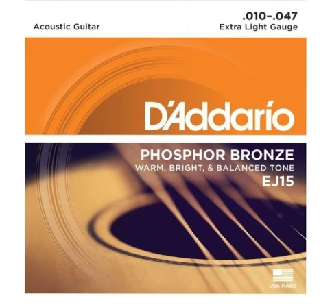 Струны для акустической гитары D'addario EJ15 10-47 фото 1