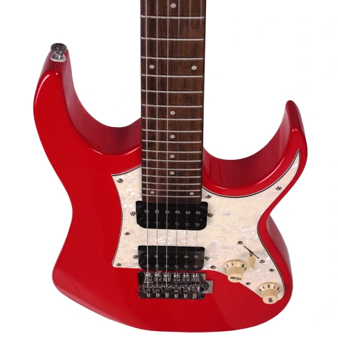 REDHILL STM100 RD - электрогитара уменьш., Superstrat, 565 мм, H+H, тополь+клен, цвет красный фото 4