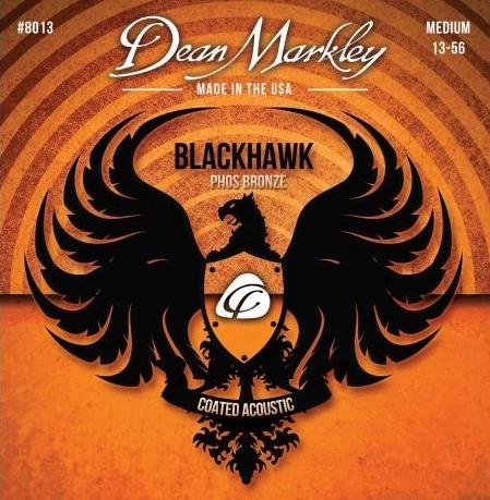 Струны для акустической гитары с покрытием Dean Markley DM8013 Blackhawk Pure Bronze, 13-56 фото 1