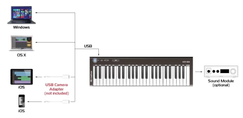 MIDI-клавиатура Axelvox KEY49j Black фото 5