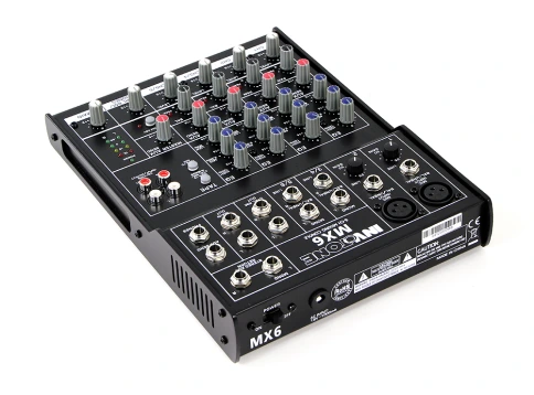 INVOTONE MX6 - микшерный пульт,2 микрофонных входа, XLR и балансный Jack,2 стерео входа. фото 3