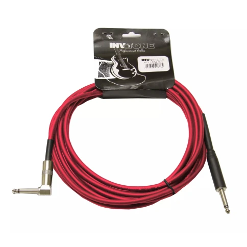 INVOTONE ACI1206 R - инструм. кабель, 6,3 джек моно <-> 6,3 джек моно угловой, длина 6 м (красный) фото 1