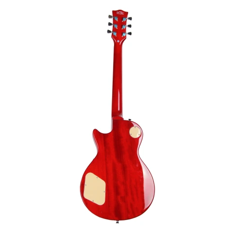 REDHILL LPX200 TRD - электрогитара, Les Paul, H+H, клен/окоуме, цвет прозрачный красный фото 6