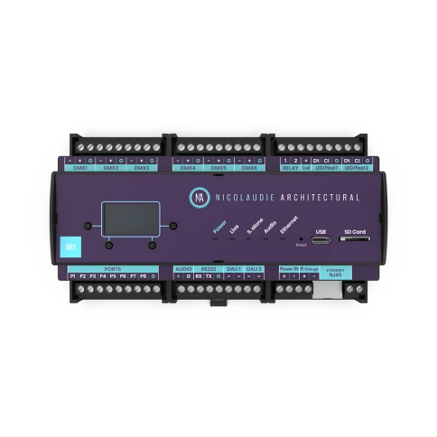 NICOLAUDIE ARCHITECTURAL DINA-DR1 - DMX-интерфейс, 6х DMX512 (3072 канала), 20зон, 2000сцен, USB-C, фото 1