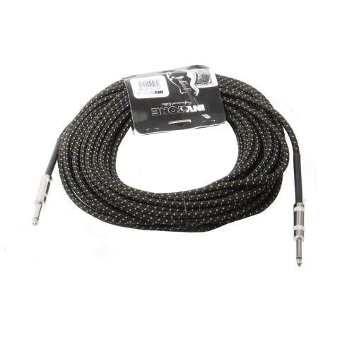 INVOTONE ACI1115 BK - инструм. кабель, 6,3 джек моно <-> 6,3 джек моно тряп. изол, дл. 15 м (черный) фото 1