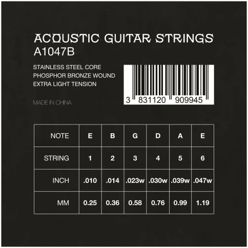 VESTON A1047B - Струны для акустической гитары (10-47) фото 2
