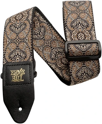 ERNIE BALL 4163 Jacquard Gold & Black Paisley - Ремень для гитары фото 1