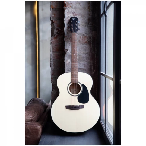 JET JJE-250 OP - электроакустическая гитара, джамбо, ель/красное дерево, цвет натуральный, open pore фото 6