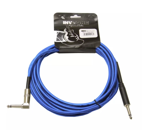INVOTONE ACI1206 B - инструм. кабель, 6,3 джек моно <-> 6,3 джек моно угловой, длина 6 м (синий) фото 1